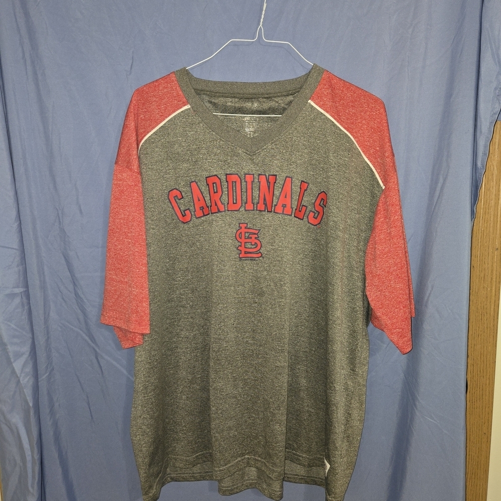 MLB Cardinals Red and Gray Short Sleeve Tee